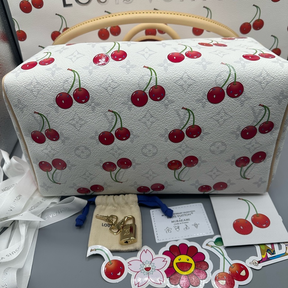 🍒🍒🍒Louis Vuitton x Takashi Murakami Cherry soft speedy 30 🍒🍒🍒🍒 - Picture 6 of 9